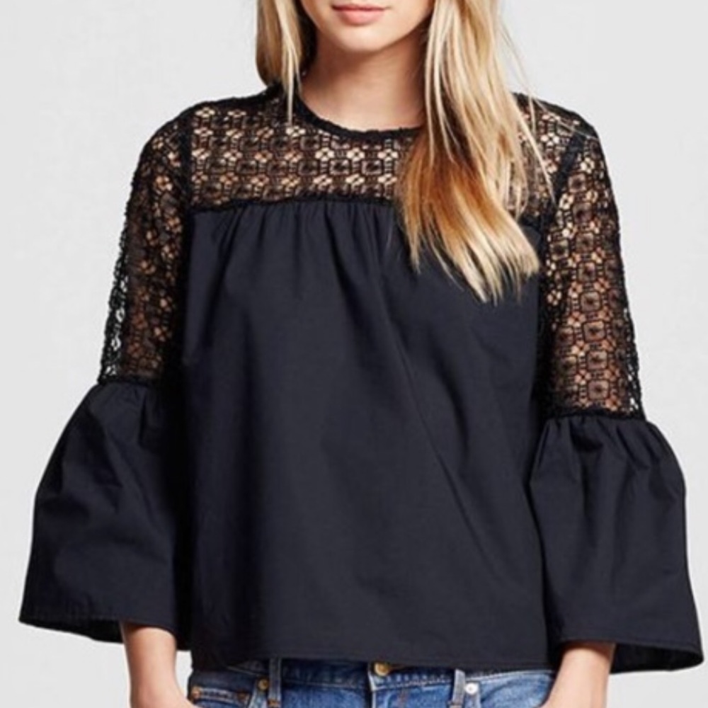 Who what wear eyelet bell sleeve top